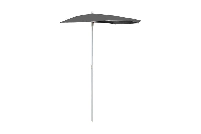 Halvrund parasoll med stang 180x90 cm antrasitt - Antrasittgrå - Hagemøbler & utemiljø - Solbeskyttelse - Parasoller