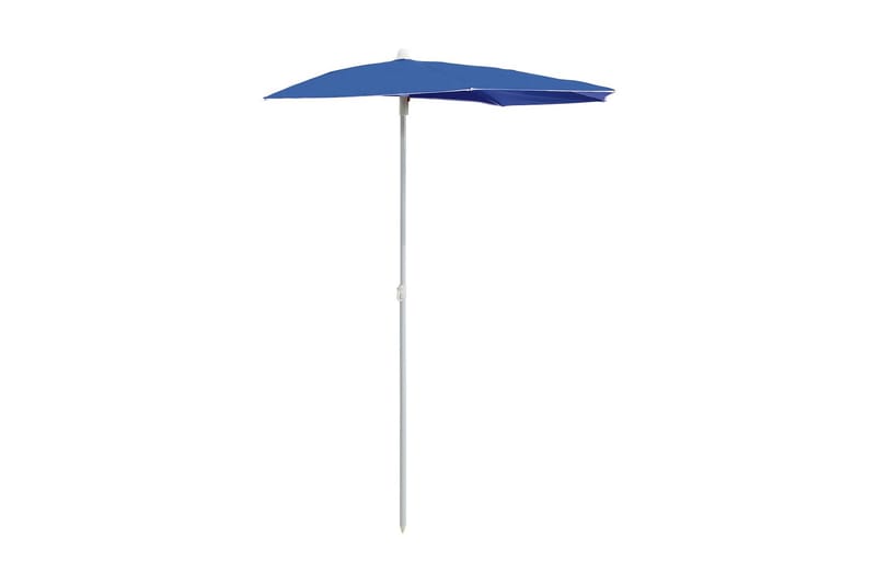 Halvrund parasoll med stang 180x90 cm asurblå - Blå - Hagemøbler & utemiljø - Solbeskyttelse - Parasoller
