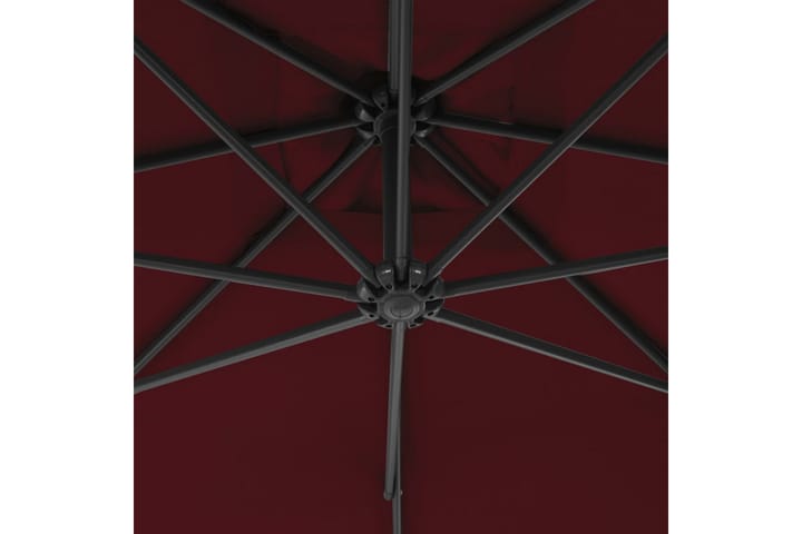 Hengeparasoll med stålstang 250x250 cm vinrød - Rød - Hagemøbler & utemiljø - Solbeskyttelse - Parasoller
