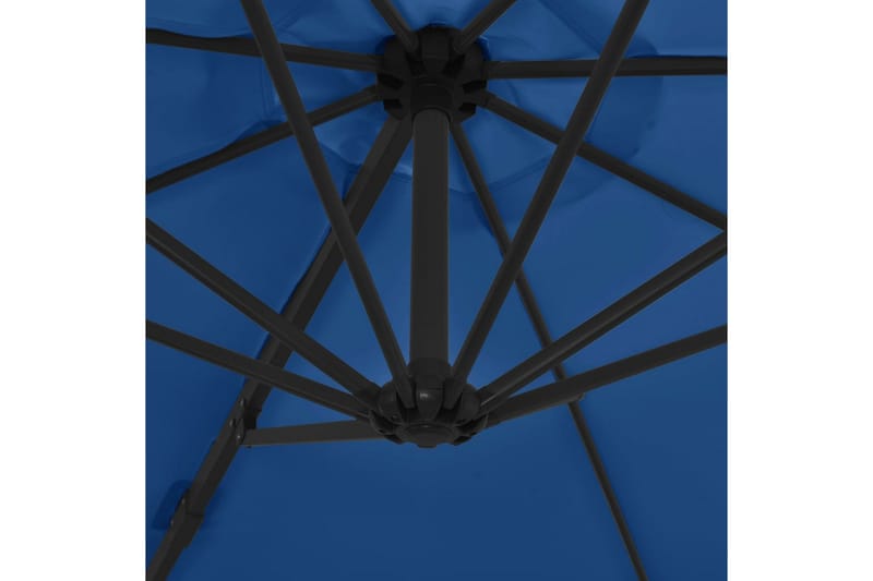 Hengeparasoll med stålstang asurblå 300 cm - Blå - Hagemøbler & utemiljø - Solbeskyttelse - Parasoller