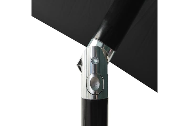 Parasoll med aluminiumsstang 3 nivåer 2 m svart - Hagemøbler & utemiljø - Solbeskyttelse - Parasoller
