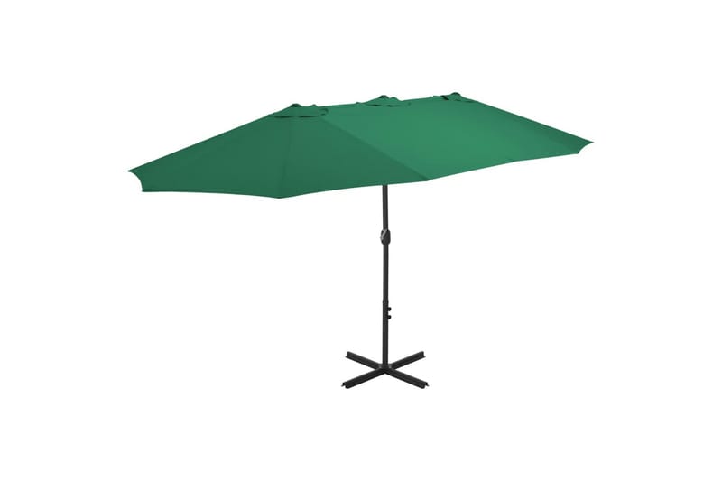 Parasoll med aluminiumsstang 460x270 cm grønn - Grønn - Hagemøbler & utemiljø - Solbeskyttelse - Parasoller