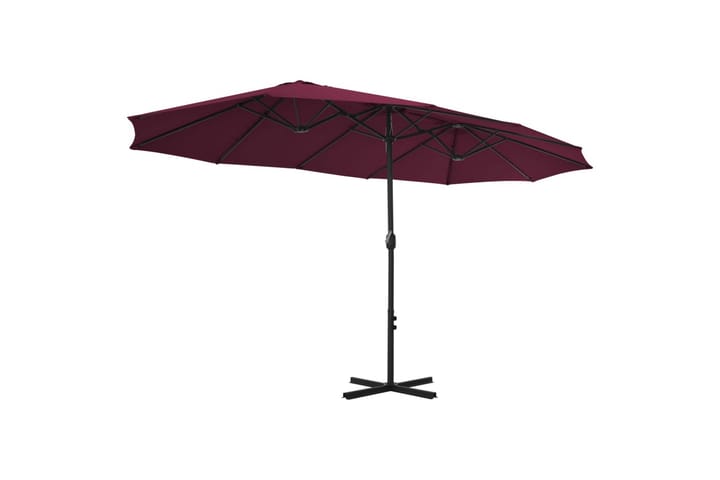 Parasoll med aluminiumsstang 460x270 cm vinrød - Rosa|Rød - Hagemøbler & utemiljø - Solbeskyttelse - Parasoller