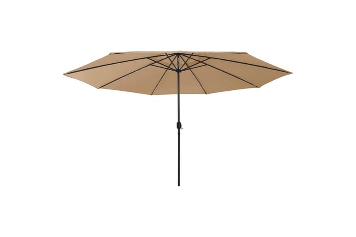 Parasoll med LED-lys og metallstang 400 cm gråbrun - Taupe - Hagemøbler & utemiljø - Solbeskyttelse - Parasoller