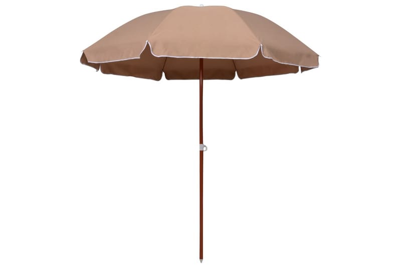 Parasoll med stålstang 240 cm gråbrun - Brun - Hagemøbler & utemiljø - Solbeskyttelse - Parasoller