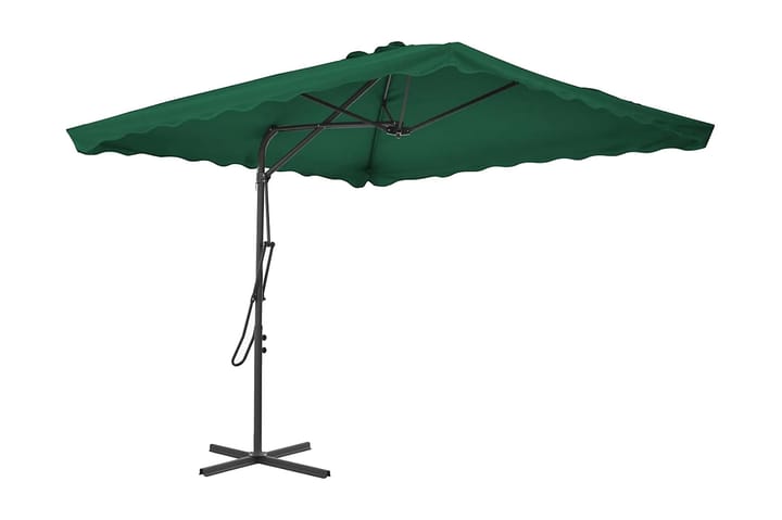 Parasoll med stålstang 250x250 cm grønn - Grønn - Hagemøbler & utemiljø - Solbeskyttelse - Parasoller