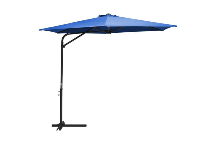 Parasoll med stålstang 300 cm asurblå - Hagemøbler - Solbeskyttelse - Parasoller