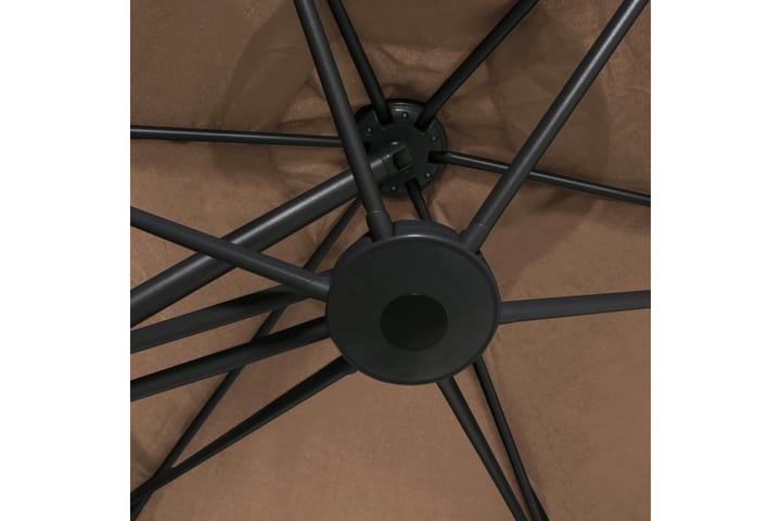 Parasoll med stålstang 300 cm gråbrun - Hagemøbler & utemiljø - Solbeskyttelse - Parasoller