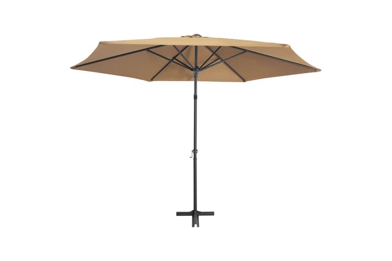 Parasoll med stålstang 300 cm gråbrun - Hagemøbler & utemiljø - Solbeskyttelse - Parasoller