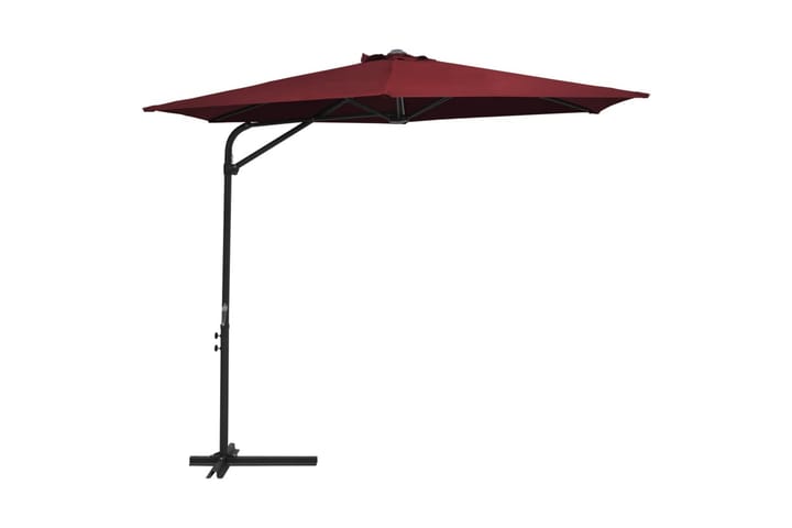Parasoll med stålstang 300 cm vinrød - Hagemøbler & utemiljø - Solbeskyttelse - Parasoller