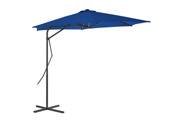 Parasoll med stålstang blå 300x230 cm - Blå - Hagemøbler & utemiljø - Solbeskyttelse - Parasoller