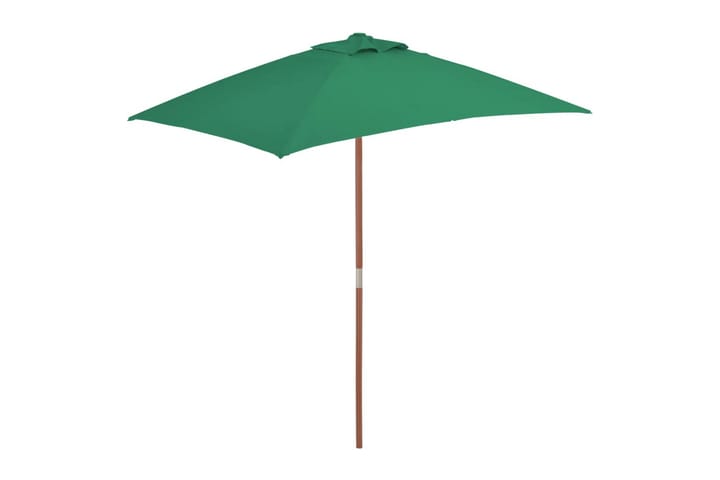 Parasoll med trestang 150x200 cm grønn - Grønn - Hagemøbler & utemiljø - Solbeskyttelse - Parasoller