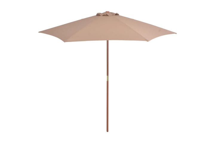 Parasoll med trestang 270 cm gråbrun - Brun|Beige - Hagemøbler & utemiljø - Solbeskyttelse - Parasoller
