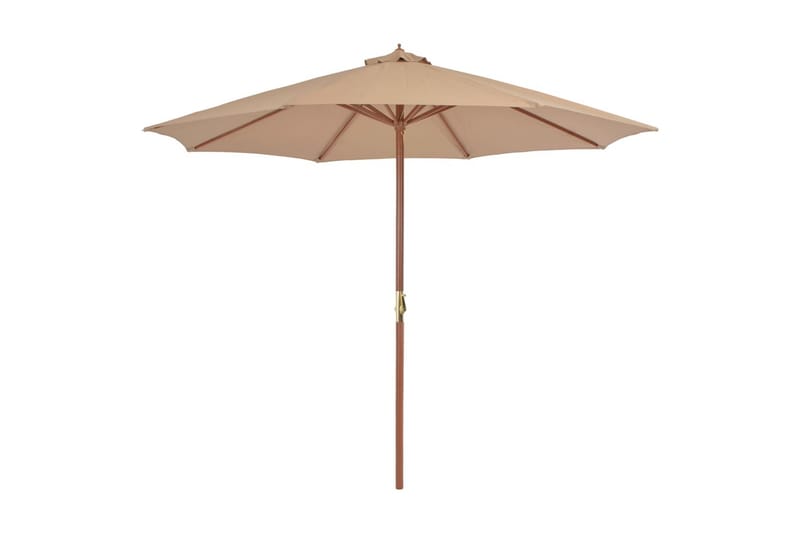 Parasoll med trestang 300 cm gråbrun - Hagemøbler & utemiljø - Solbeskyttelse - Parasoller
