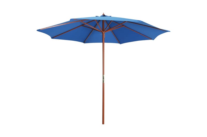 Parasoll med trestang 300x258 cm blå - Hagemøbler - Solbeskyttelse - Parasoller