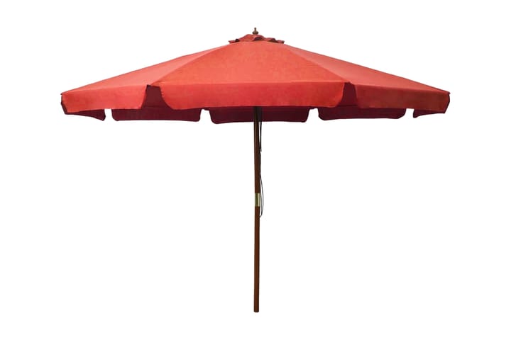 Parasoll med trestang 330 cm terrakotta - Hagemøbler & utemiljø - Solbeskyttelse - Parasoller