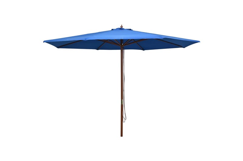 Parasoll med trestang 350 cm blå - Hagemøbler & utemiljø - Solbeskyttelse - Parasoller