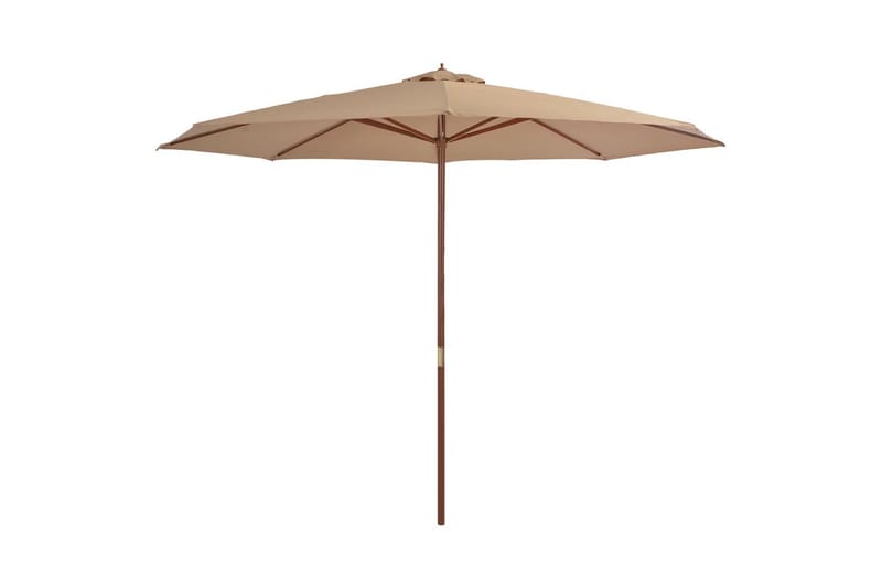 Parasoll med trestang 350 cm gråbrun - Hagemøbler & utemiljø - Solbeskyttelse - Parasoller