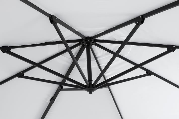 Parasoll Vienna Lyx 3,5 m - Hvit|Svart - Hagemøbler & utemiljø - Solbeskyttelse - Parasoller