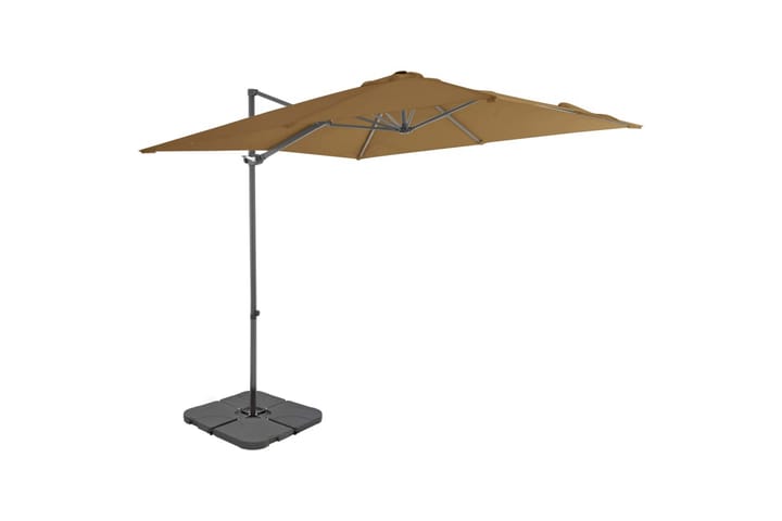 Utendørs parasoll med bӕrbar base gråbrun - Hagemøbler & utemiljø - Solbeskyttelse - Parasoller
