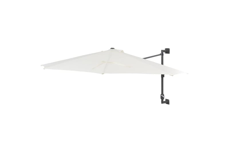 Veggmontert parasoll med stålstang 300 cm sand - Hvit - Møbler - TV- & Mediamøbler - TV-benk & mediabenk