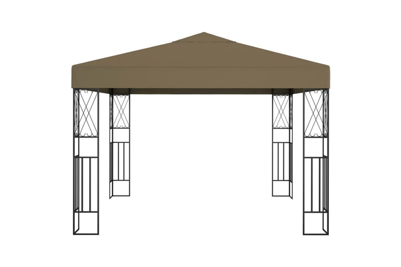 Paviljong 3x3 m gråbrun stoff - Taupe - Hagemøbler & utemiljø - Solbeskyttelse - Paviljong - Komplett paviljong