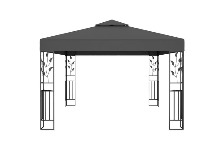 Paviljong med dobbelt tak og lysslynge 3x4 m antrasitt - Antrasittgrå - Hagemøbler & utemiljø - Solbeskyttelse - Paviljong - Komplett paviljong