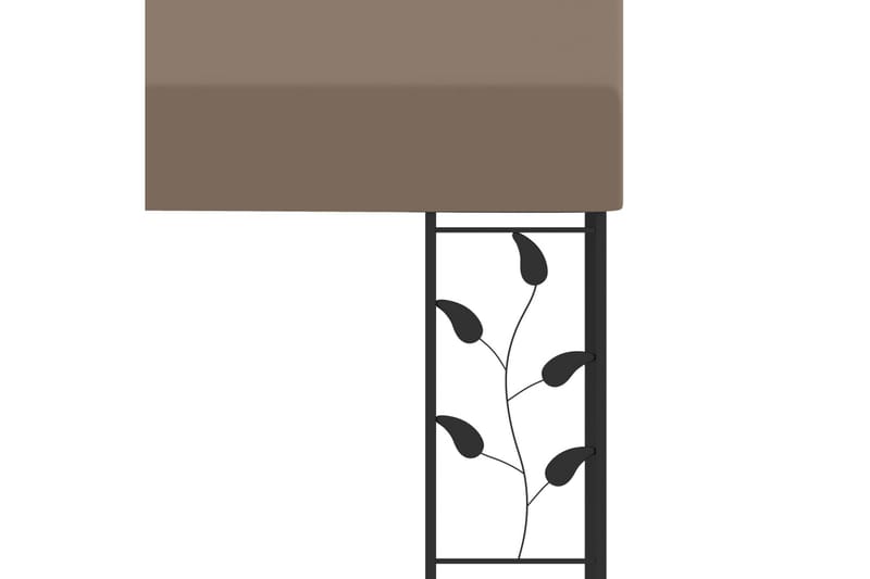 Veggmontert paviljong 3x3x2,5 m gråbrun - Taupe - Hagemøbler & utemiljø - Solbeskyttelse - Paviljong - Komplett paviljong