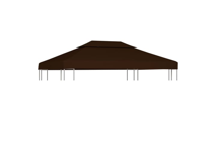 Dobbel toppduk til paviljong 310 g/m² 4x3 m brun - Hagemøbler & utemiljø - Solbeskyttelse - Paviljong - Paviljongtak