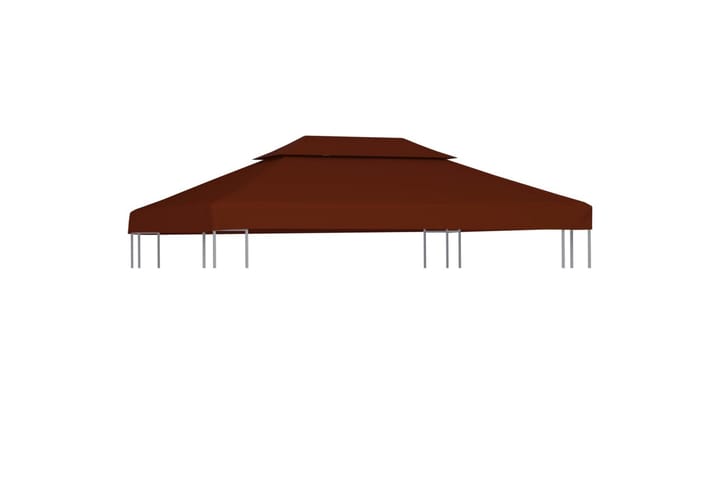 Dobbel toppduk til paviljong 310 g/m² 4x3 m terrakotta - Hagemøbler & utemiljø - Solbeskyttelse - Paviljong - Paviljongtak
