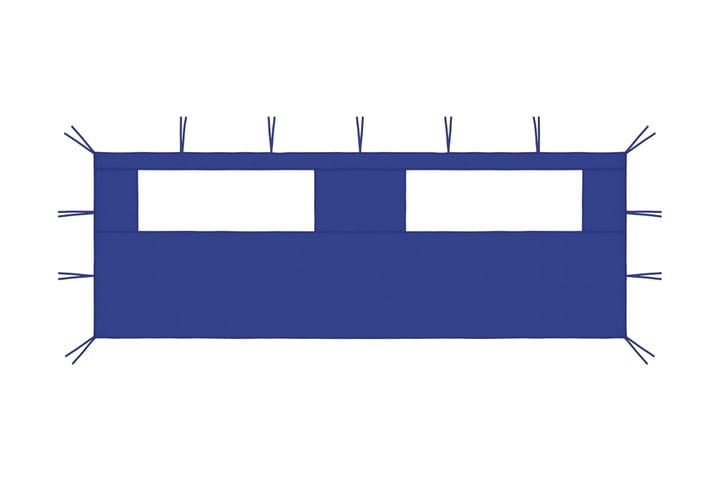 Sidevegg til paviljong med vinduer 6x2 m blå - Blå - Hagemøbler & utemiljø - Solbeskyttelse - Paviljong - Paviljongvegg