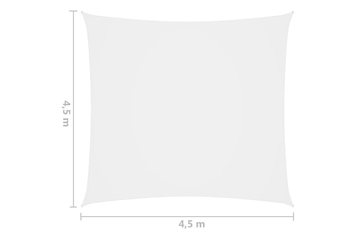 Solseil oxfordstoff kvadratisk 4,5x4,5 m hvit - Hvit - Hagemøbler & utemiljø - Solbeskyttelse - Solseil