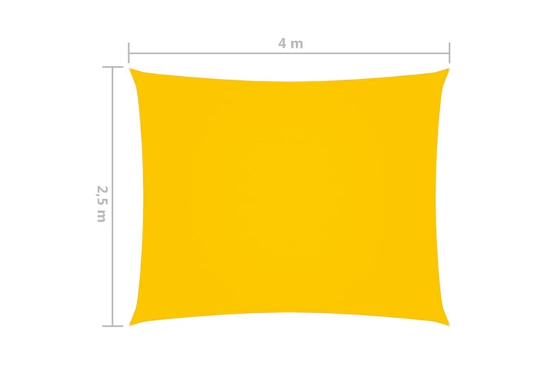 Solseil oxfordstoff rektangulær 2,5x4 m gul - Gul - Hagemøbler & utemiljø - Solbeskyttelse - Solseil