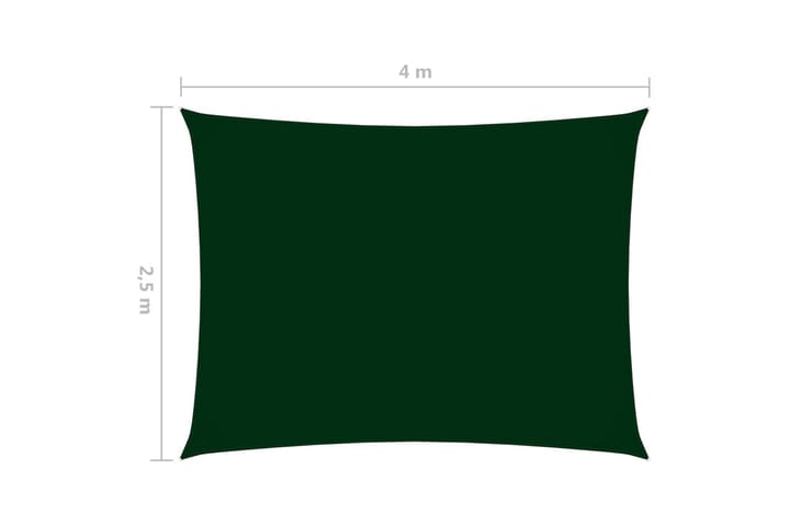 Solseil oxfordstoff rektangulær 2,5x4 m mørkegrønn - Grønn - Hagemøbler & utemiljø - Solbeskyttelse - Solseil