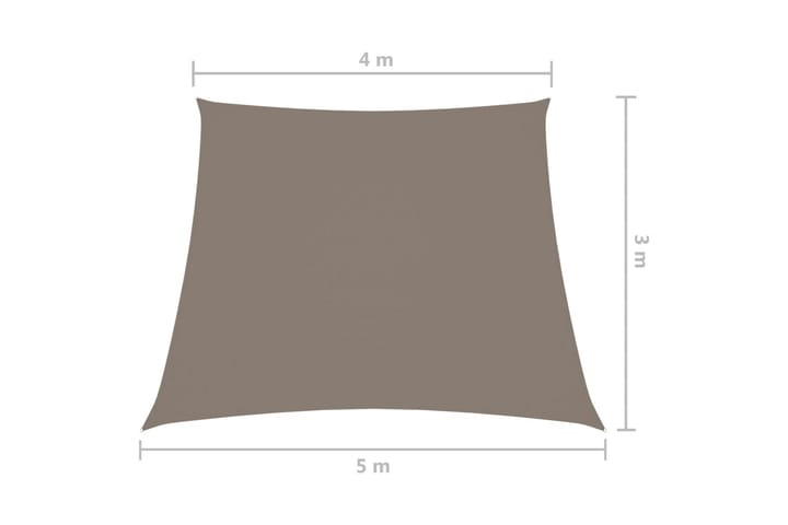 Solseil oxfordstoff trapesformet 4/5x3 m gråbrun - Taupe - Hagemøbler & utemiljø - Solbeskyttelse - Solseil