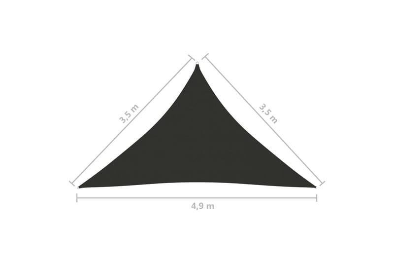 Solseil oxfordstoff trekantet 3,5x3,5x4,9 m antrasitt - Antrasittgrå - Hagemøbler & utemiljø - Solbeskyttelse - Solseil