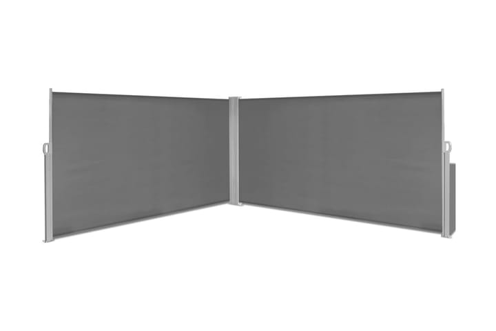Uttrekkbar sidemarkise 160x600 cm grå - Grå - Hagemøbler & utemiljø - Solbeskyttelse - Solseil