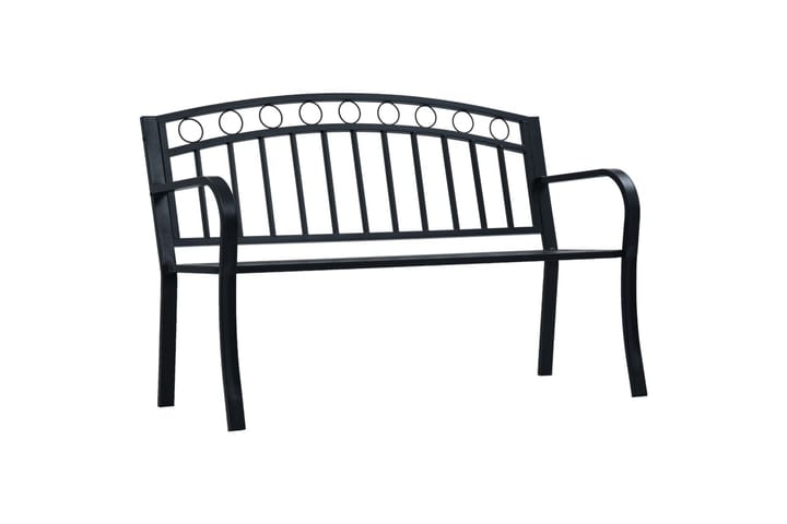 Hagebenk 125 cm svart stål - Hagemøbler & utemiljø - Utesofa - Hagebenk & utebenk