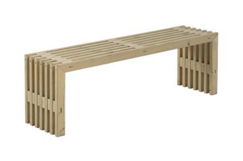 Rustikk Benk av Terrassebord Design 138x36x45 cm - Grå|Beige - Hagemøbler & utemiljø - Utesofa - Hagebenk & utebenk