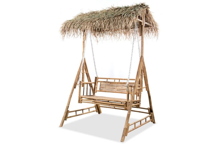 Huskebenk med palmeblader 2 seter bambus 202 cm - Brun - Hagemøbler & utemiljø - Utesofa - Hammock