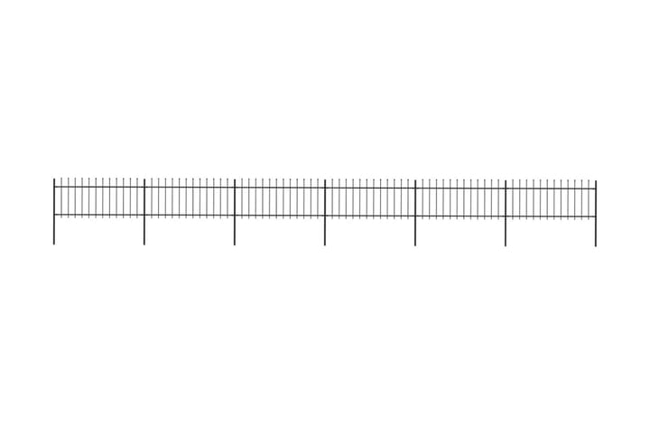 Hagegjerde med spydtopp stål 10,2x0,8 m svart - Svart - Hagemøbler & utemiljø - Hagedekorasjon & utemiljø - Gjerder & Grinder