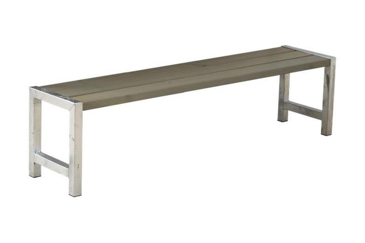 Plankebenk med planker - Grå|Hvit - Hagemøbler - Loungemøbler - Loungesofaer