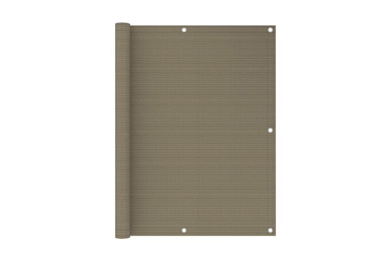 Balkongskjerm gråbrun 120x300 cm HDPE - Taupe - Hagemøbler & utemiljø - Solbeskyttelse - Balkongbeskyttelse