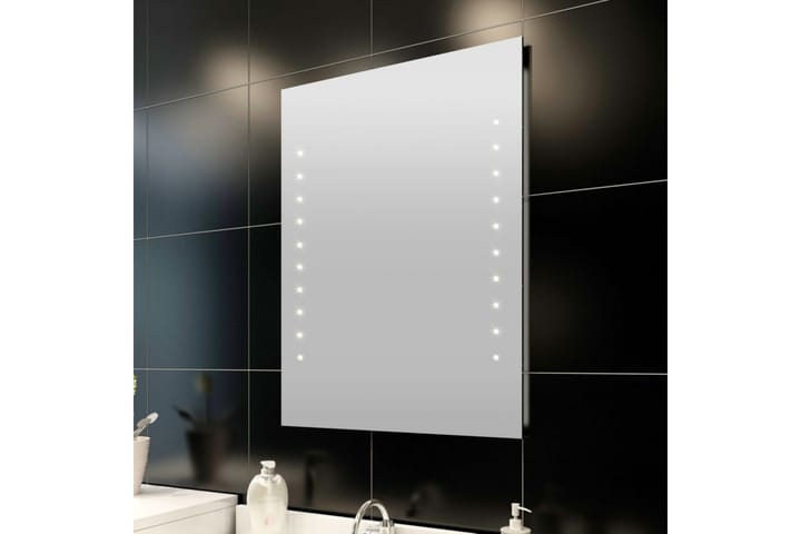 Bad speil med LED-lyser (60 x 80 cm) - Sølv - Innredning - Baderomsinnredning - Baderomsspeil