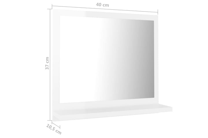 Baderomsspeil høyglans hvit 40x10,5x37 cm sponplate - Hvit - Innredning - Baderomsinnredning - Baderomsspeil
