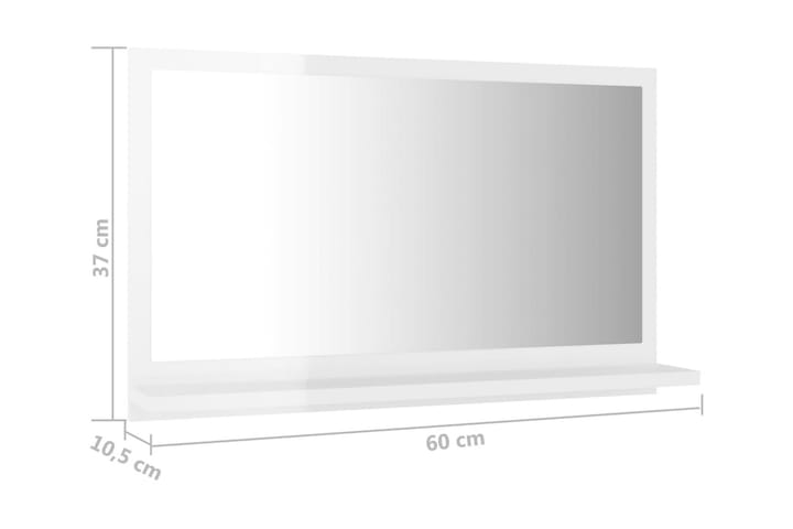 Baderomsspeil høyglans hvit 60x10,5x37 cm sponplate - Hvit - Interiør - Baderomsinnredning - Baderomsspeil