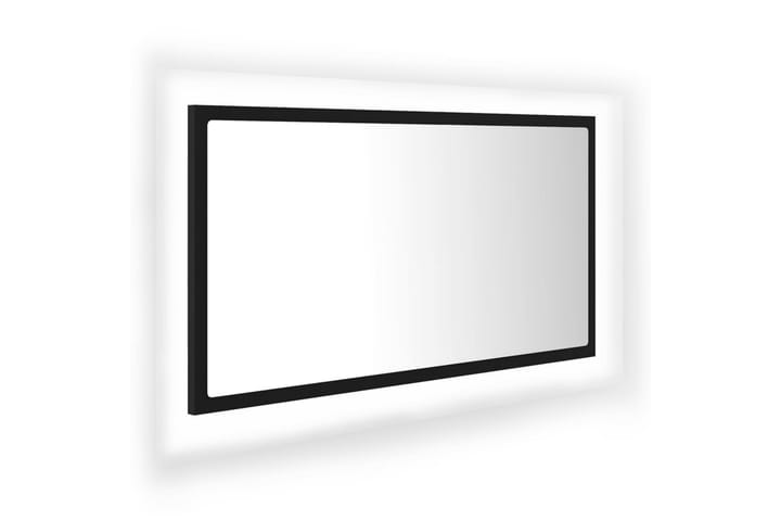 Baderomsspeil LED 80x8,5x37 cm sponplate svart - Svart - Interiør - Baderomsinnredning - Baderomsspeil
