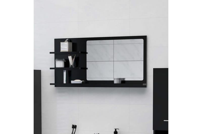 Baderomsspeil svart 90x10,5x45 cm sponplate - Svart - Innredning - Baderomsinnredning - Baderomsspeil