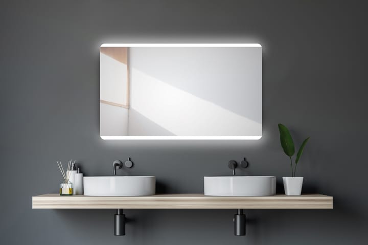 Speil Bockstboda 120x70 cm - Sølv - Belysning - Baderomsbelysning - Baderomsspeil med belysning
