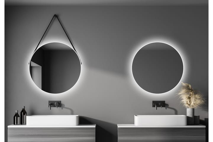 Speil Delaryd 80 cm - Hvit - Belysning - Baderomsbelysning - Baderomsspeil med belysning